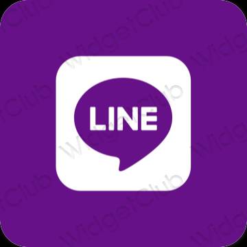 Esztétika lila LINE alkalmazás ikonok