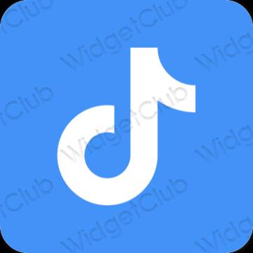 Ästhetisch blau TikTok App-Symbole