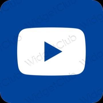 Esztétika kék Youtube alkalmazás ikonok