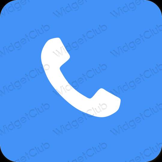 Esthétique bleu fluo Phone icônes d'application