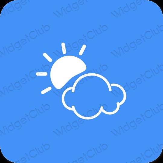 Esthétique bleu Weather icônes d'application