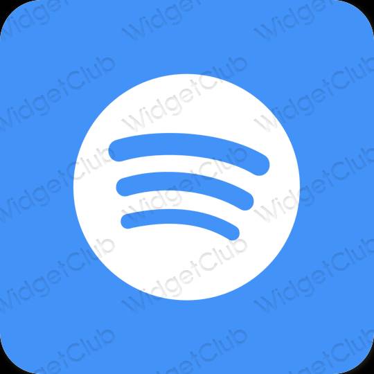 Estetski neon plava Spotify ikone aplikacija