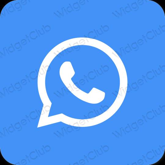 جمالي النيون الأزرق WhatsApp أيقونات التطبيق