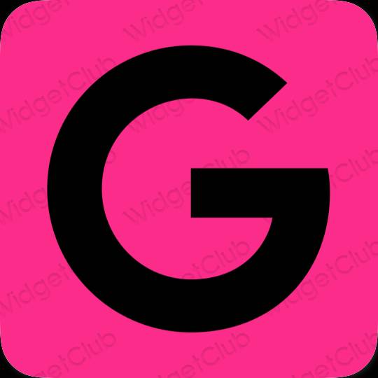 Estetico rosa fluo Google icone dell'app