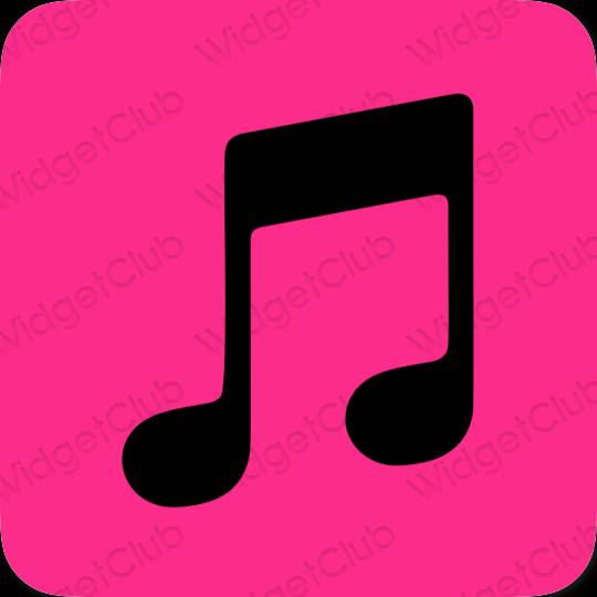 Aesthetic neon pink Music app icons