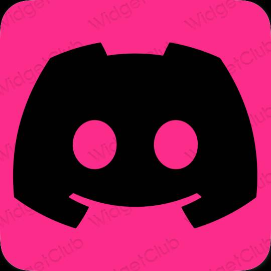 Aesthetic neon pink discord app icons