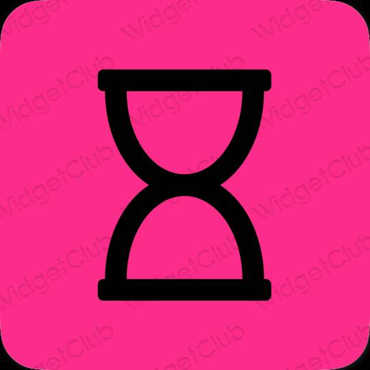 Aesthetic neon pink Pocket app icons