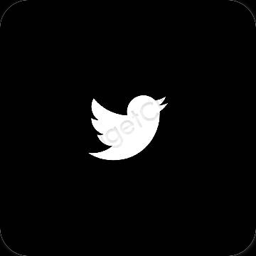 Ästhetisch Schwarz Twitter App-Symbole