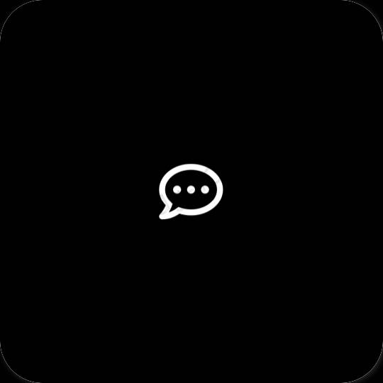 审美的 黑色的 Messages 应用程序图标
