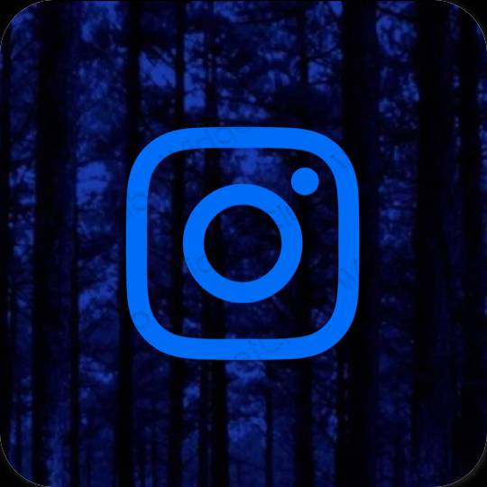 Αισθητικός μπλε νέον Instagram εικονίδια εφαρμογών