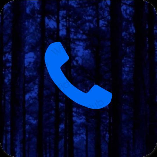 Æstetisk blå Phone app ikoner