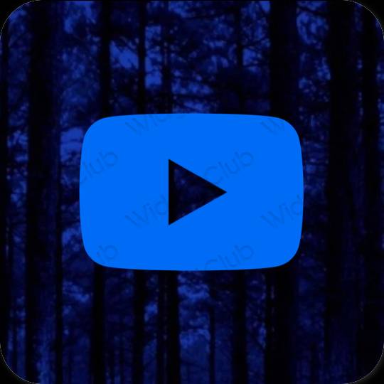 Естетски неон плава Youtube иконе апликација