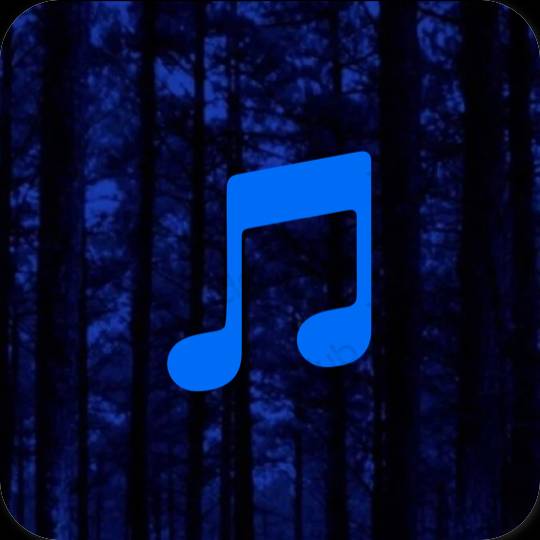 Estético azul neon Apple Music ícones de aplicativos