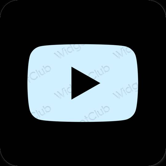 эстетический пастельно-голубой Youtube значки приложений