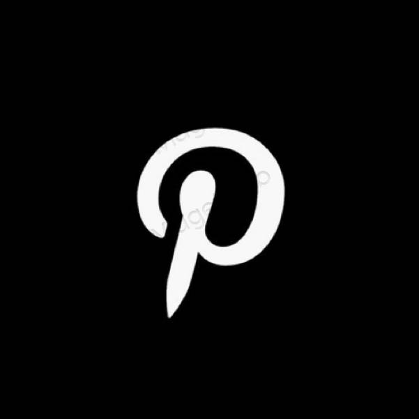 Estetik siyah Pinterest uygulama simgeleri