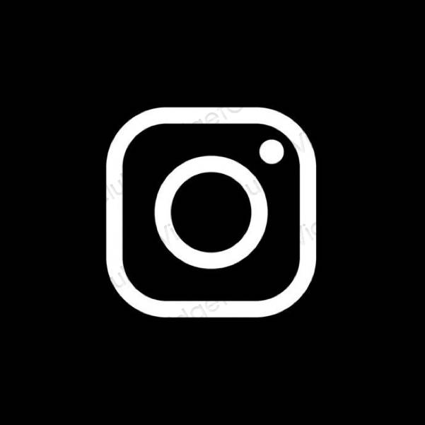 Esteetiline must Instagram rakenduste ikoonid