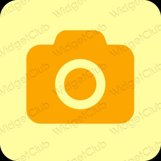 Esztétika sárga Camera alkalmazás ikonok