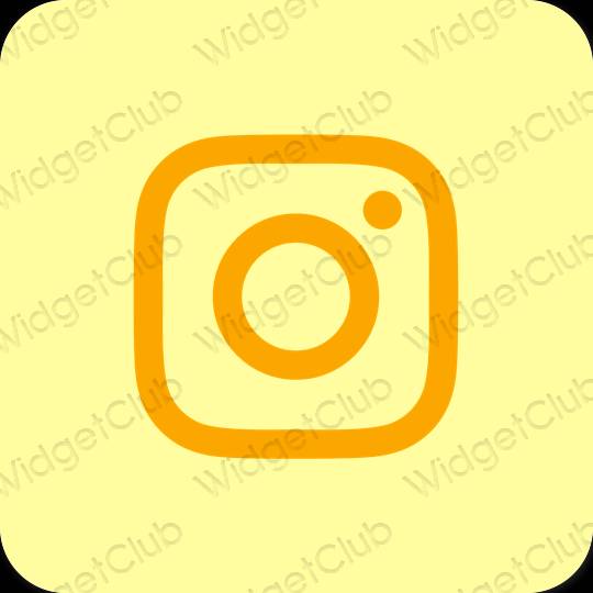 Esteetiline kollane Instagram rakenduste ikoonid