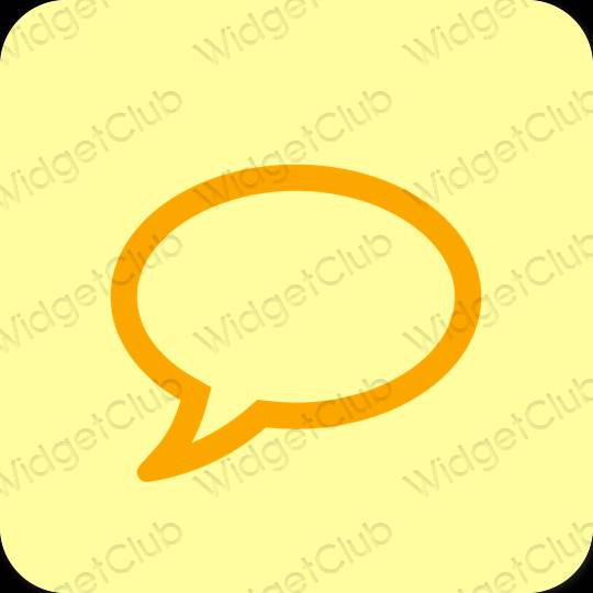 Estetski žuta boja Messages ikone aplikacija