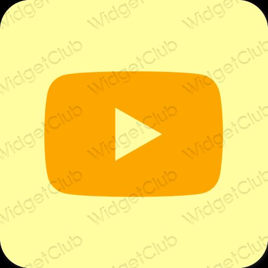 Stijlvol geel Youtube app-pictogrammen