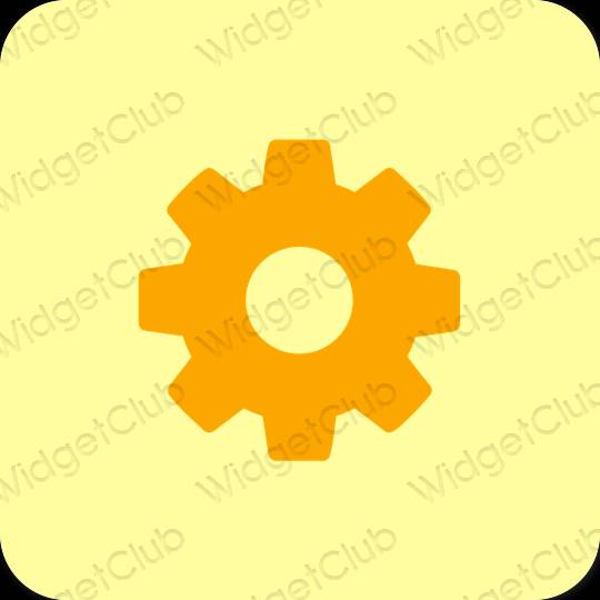 Estetis kuning Settings ikon aplikasi