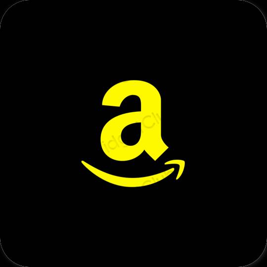Estetik siyah Amazon uygulama simgeleri