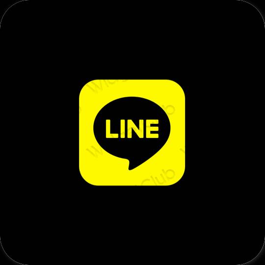 Estetický Černá LINE ikony aplikací