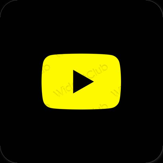 Estetik hitam Youtube ikon aplikasi