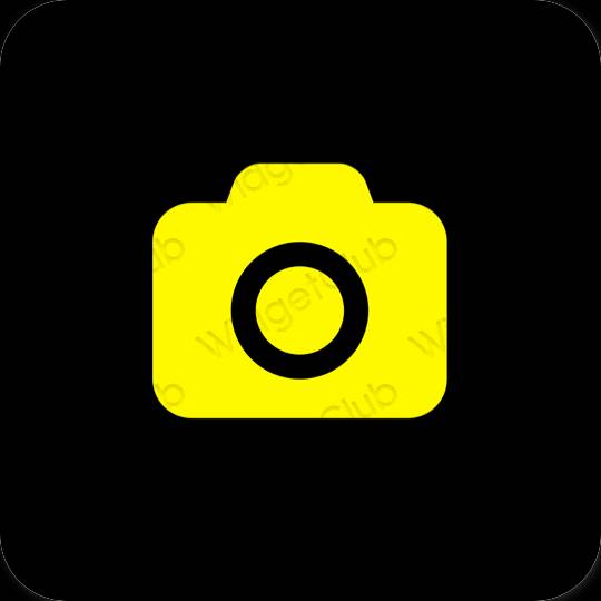 Естетски црн Camera иконе апликација