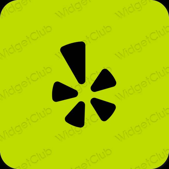 Estetico verde Yelp icone dell'app