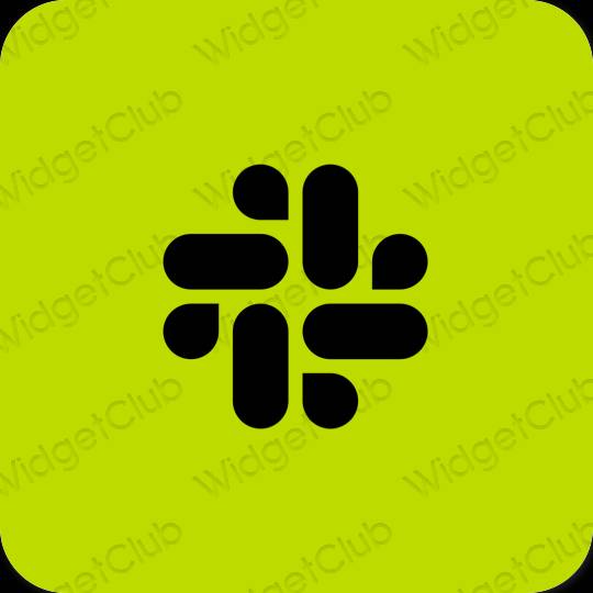 Esthétique vert Slack icônes d'application