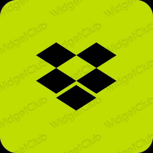 Esztétika zöld Dropbox alkalmazás ikonok