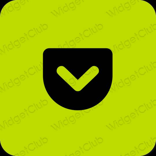 Estetický zelená Pocket ikony aplikací