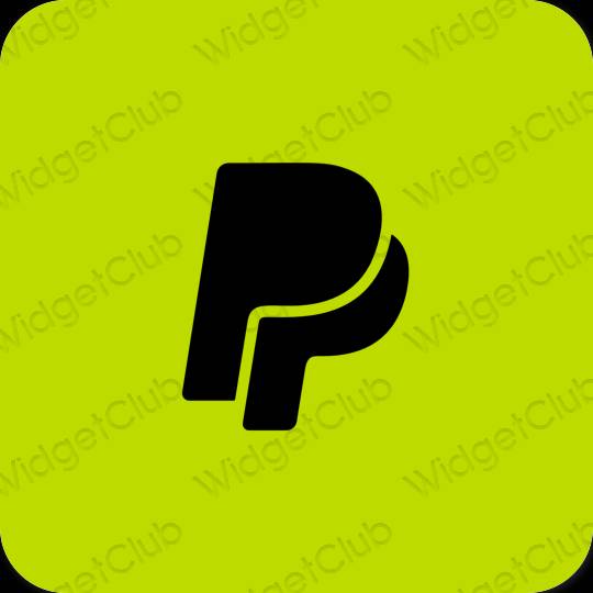 Esztétika zöld Paypal alkalmazás ikonok