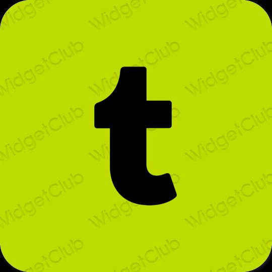Esztétika zöld Tumblr alkalmazás ikonok