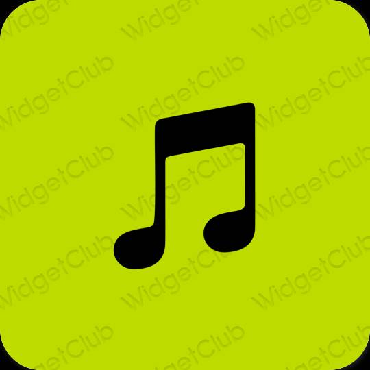 زیبایی شناسی سبز Apple Music آیکون های برنامه