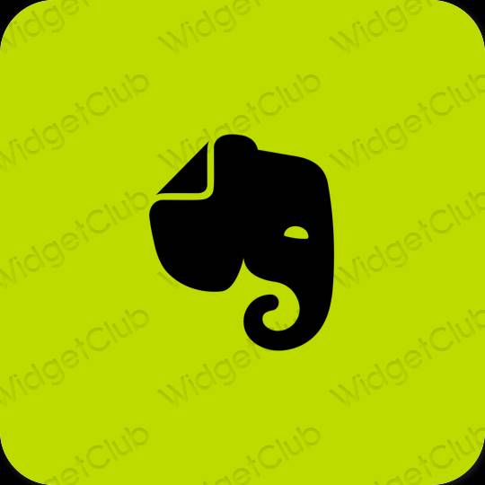Aesthetic green Evernote app icons