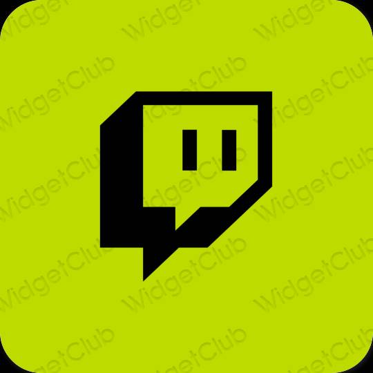 Estetsko zelena Twitch ikone aplikacij