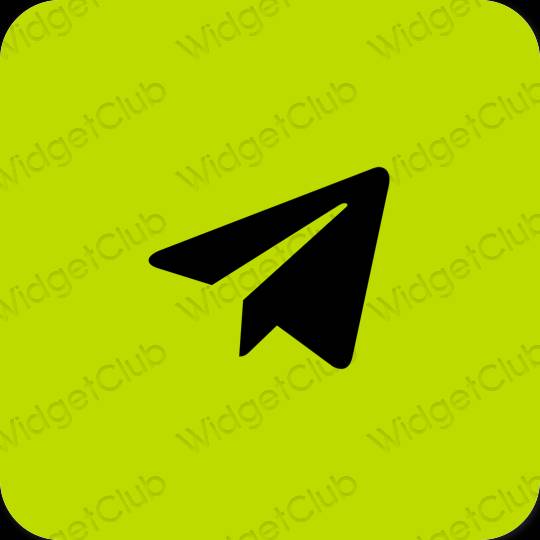 Estetis hijau Telegram ikon aplikasi