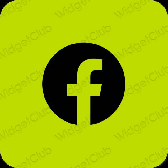 Esztétika zöld Facebook alkalmazás ikonok
