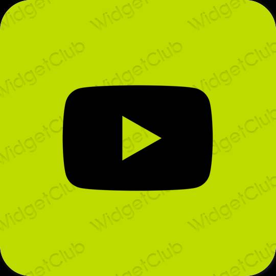 Aesthetic green Youtube app icons