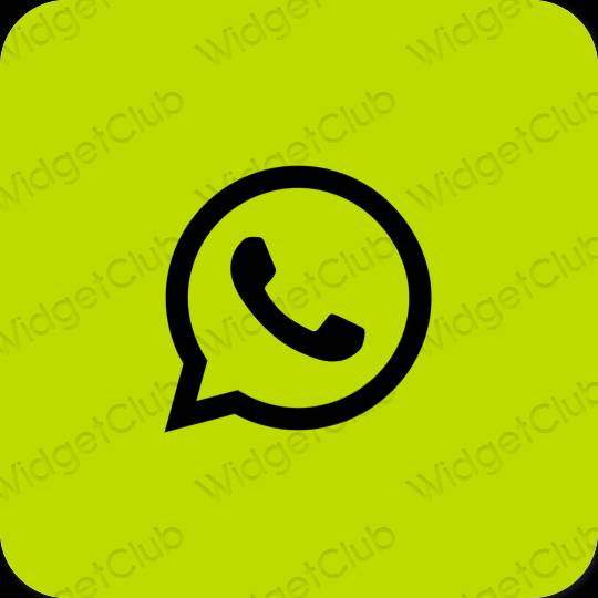 Aesthetic green WhatsApp app icons