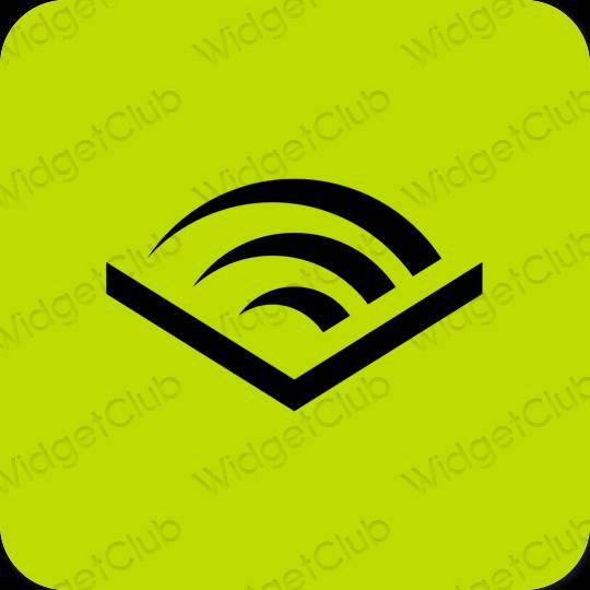 Estetico verde Audible icone dell'app
