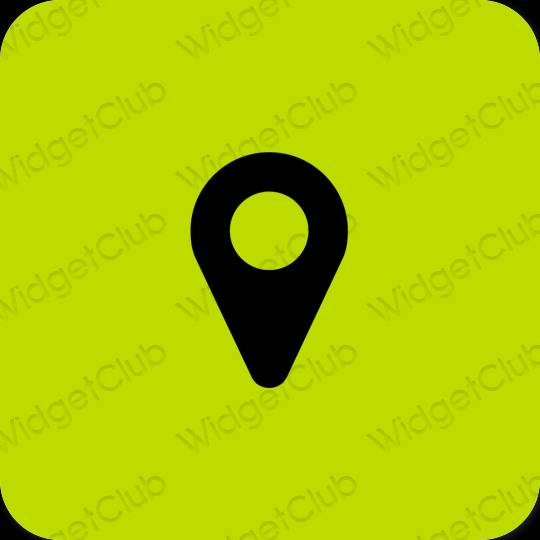Ästhetisch grün Map App-Symbole