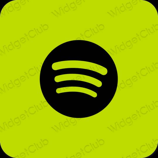 Estetsko zelena Spotify ikone aplikacij