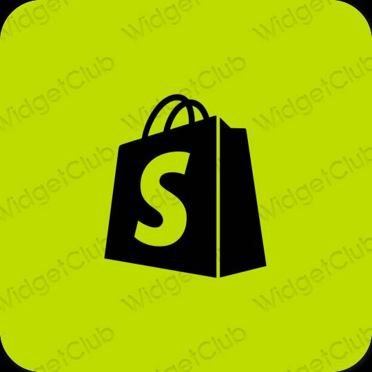 Estetyka Zielony Shopify ikony aplikacji