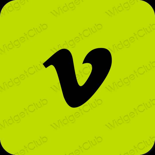 Ästhetisch grün Vimeo App-Symbole