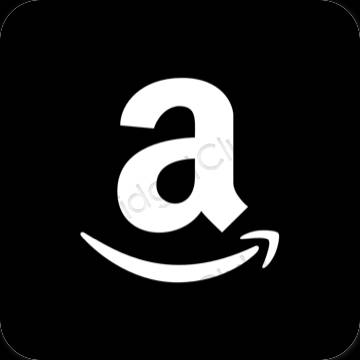 Αισθητικός μαύρος Amazon εικονίδια εφαρμογών