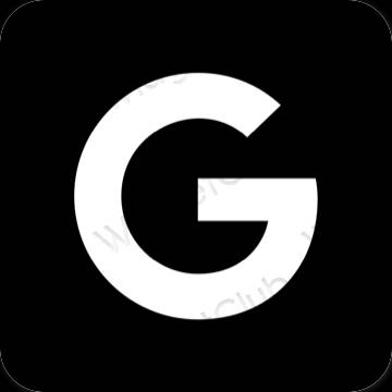 جمالي أسود Google أيقونات التطبيق