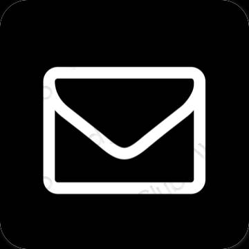 Estetické čierna Mail ikony aplikácií